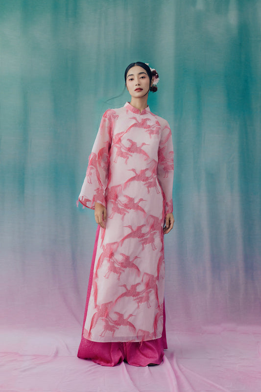 ÁO DÀI HỒNG HẠC